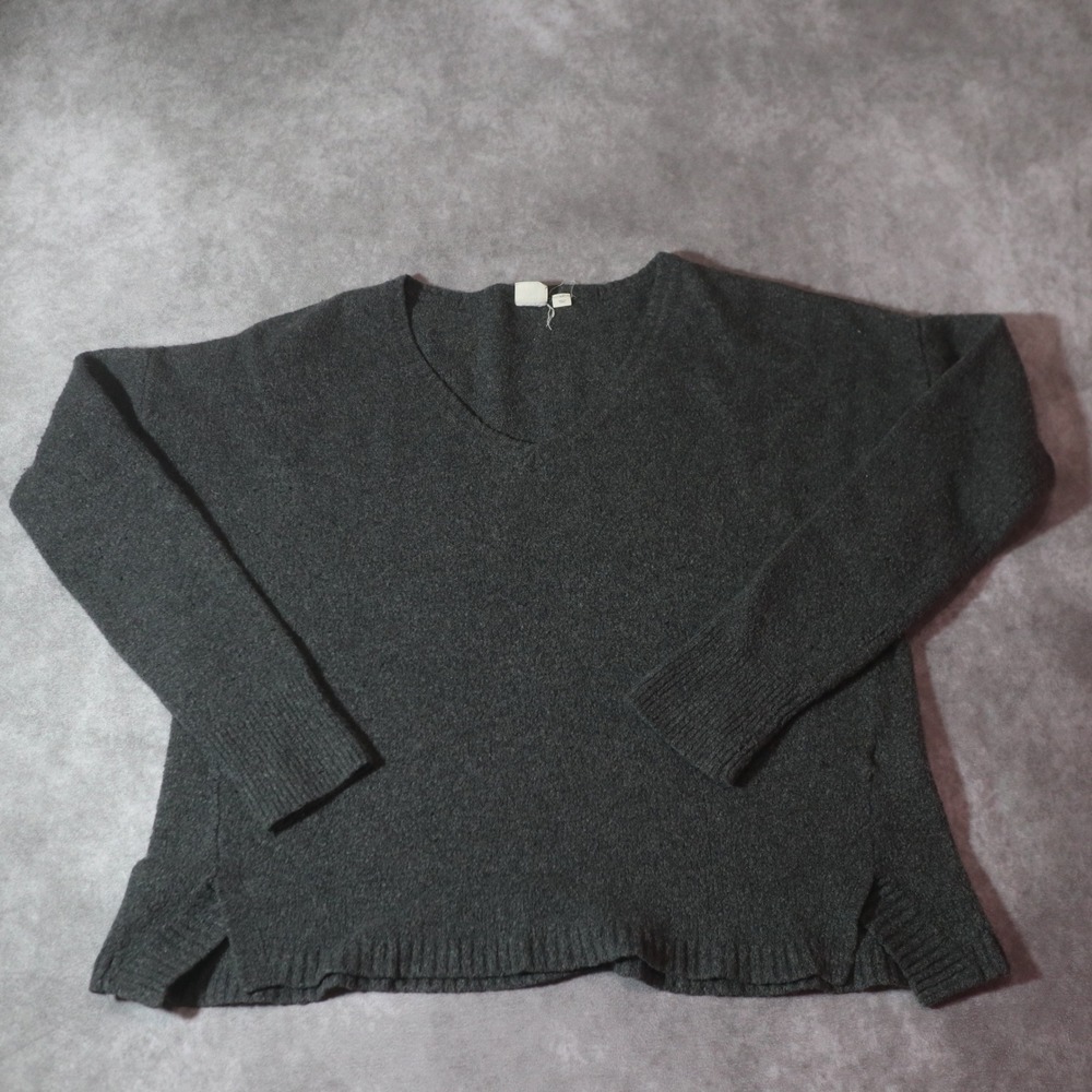 Gap Charcoal‎ V-Neck Alpaca Wool Blend Knit Sweater